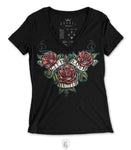 Ogabel Hustle Rose V Neck Tee