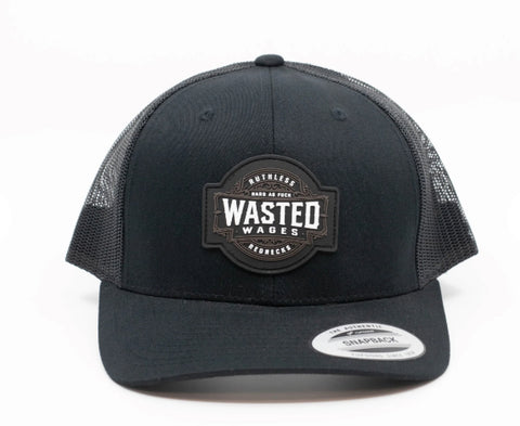 Ruthless Redneck Wasted Wage Rubber Patch Curved Snapback