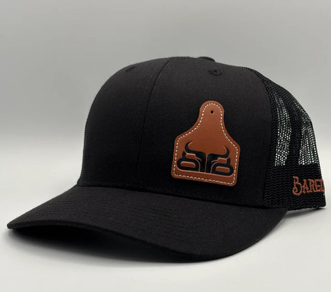 Baredown Ear Tag Leather Patch Curved SnapBack