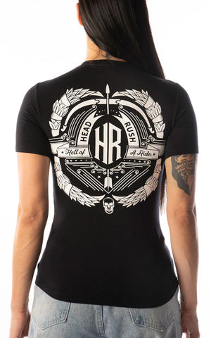 HeadRush Angel Wings Vneck Tee