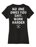Outlaw Work Harder Vneck Tee