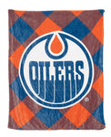 Edmonton Oilers NHL Ultra Push Flannel Throw Blanket 50" X 60"