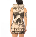 HeadRush Skull N Rose Sleeveless Hooded Dress