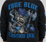 True Blue Wolf Patched Zip Up