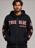 True Blue No Flux Given Patched Zip Up