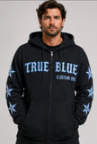 True Blue Rig Pig Patched Zip Up