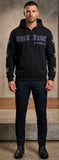 True Blue Cocaine & Caviar  Patched Zip Up