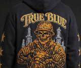 True Blue Drill It Till It Squirts Patched Zip Up