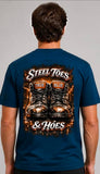 True Blue Steel Toes & Hoes Tee