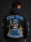 True Blue This Is Not A Drill Patched Zip Up